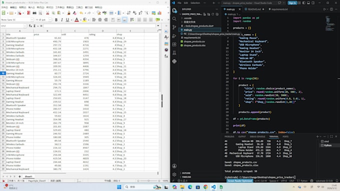create a shopee product price tracker using python