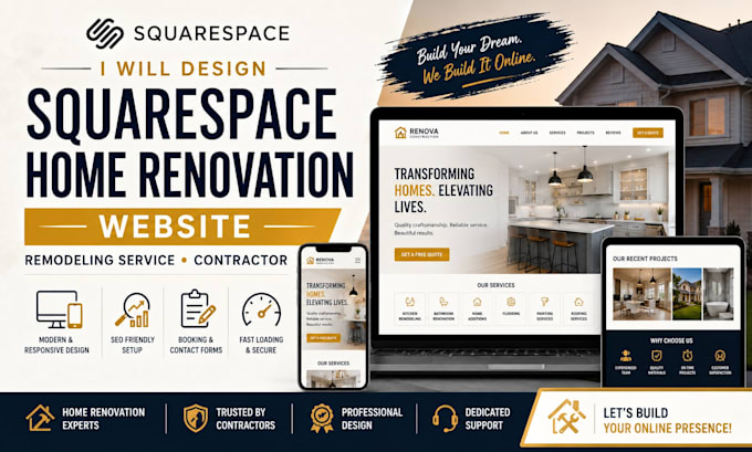 design squarespace home renovation website remodeling service website contractor