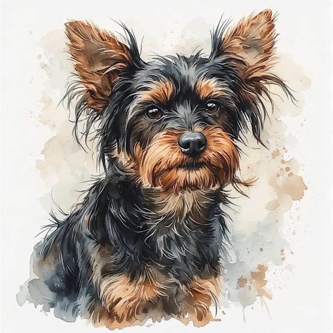 draw watercolor pet portrait