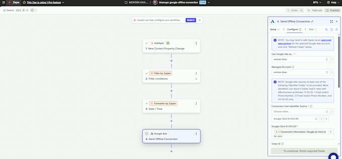 setup google ads offline conversion tracking with gclid crm zapier