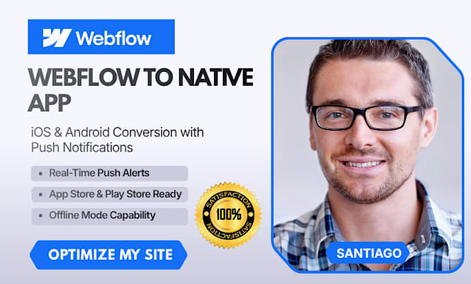 convert webflow website to native ios mobile app webflow wized push notification