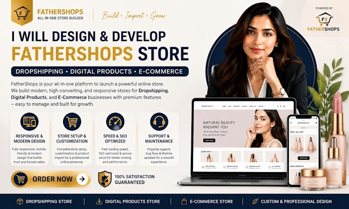 create responsive website on fathershops in wordpress