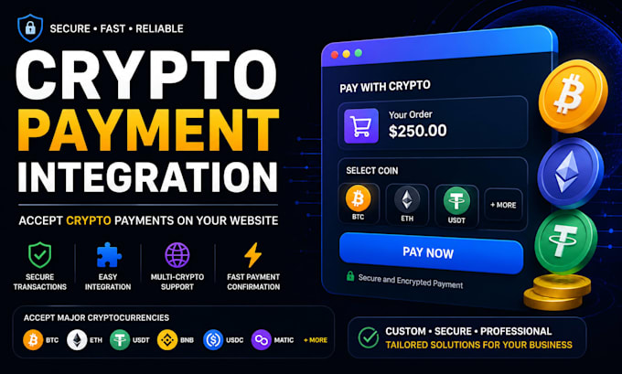 do crypto payment integration in your website, custom crypto payment gateway