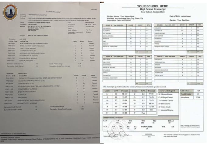 design transcript, high school diploma, certificate,  college, duplicate diploma