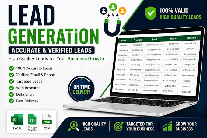 provide high quality b2b lead generation and verified email list