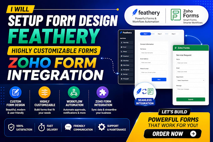 setup form design feathery highly customizable forms zoho form integration