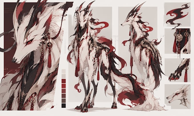 design unique character concept art and turnaround sheet