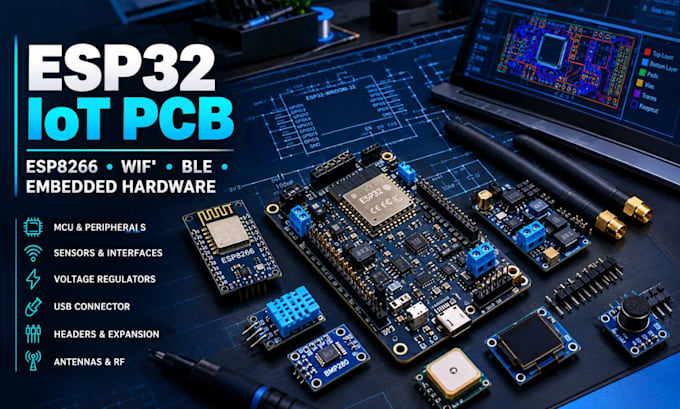 design esp32 esp8266 iot pcb and embedded circuit boards