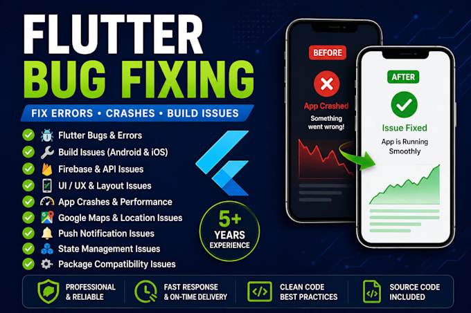 fix flutter bugs, flutter crashes, flutter errors, flutter exceptions