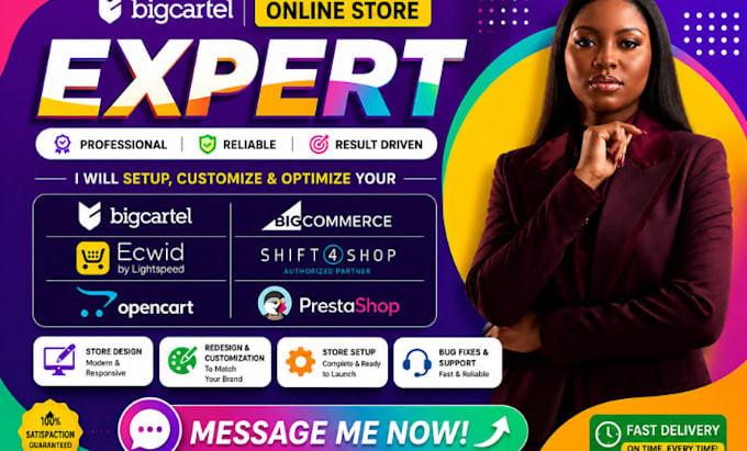 design, redesign, setup, fix big cartel, ecwid, bigcommerce opencart shopify