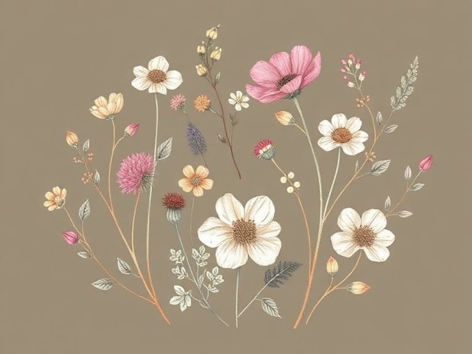 hand drawn custom digital botanical illustrations, branding, packaging, prints