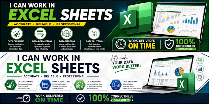 clean, format, merge, split excel data