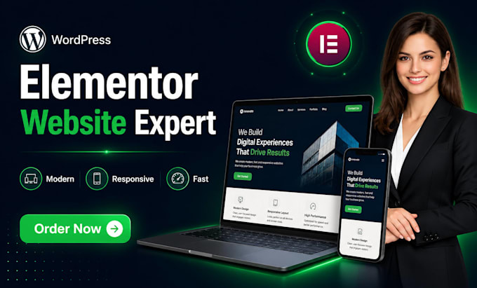 design mordern wordpress website using elementor pro