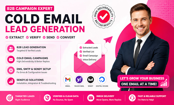 send b2b campaign cold extracted lead generation emails fix dns smtp sendy issue
