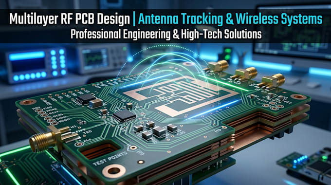 develop multilayer rf pcb for antenna tracking and wireless systems