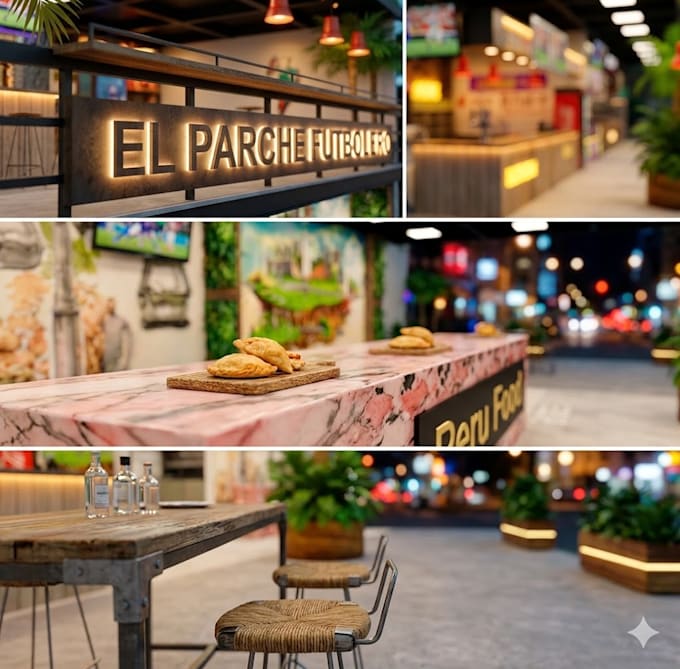 create realistic 3d commercial interior renders