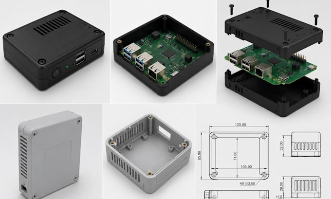 create pcb enclosure design and 3d case box electronic enclosure for manufacture