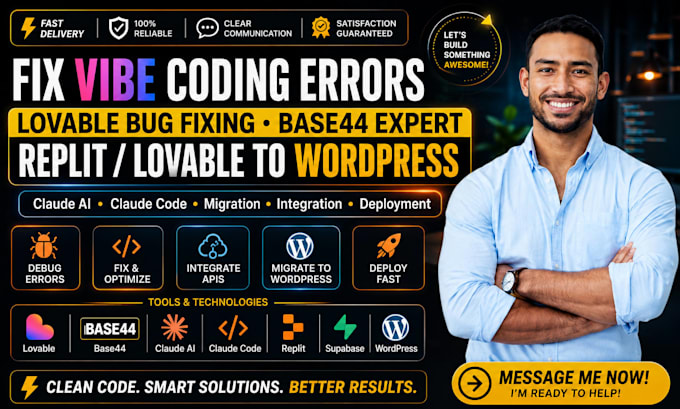 fix claude elementor wordpress and convert lovable ai website to wordpress