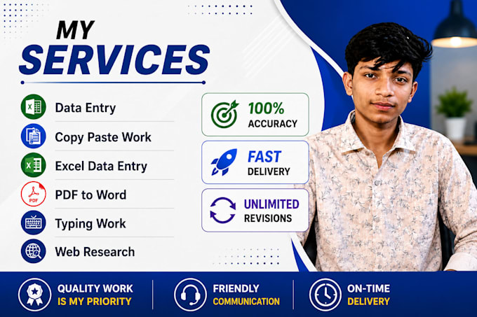 do fast and accurate data entry, typing, copy paste work