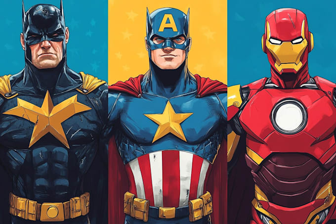 do a superhero comic illustration