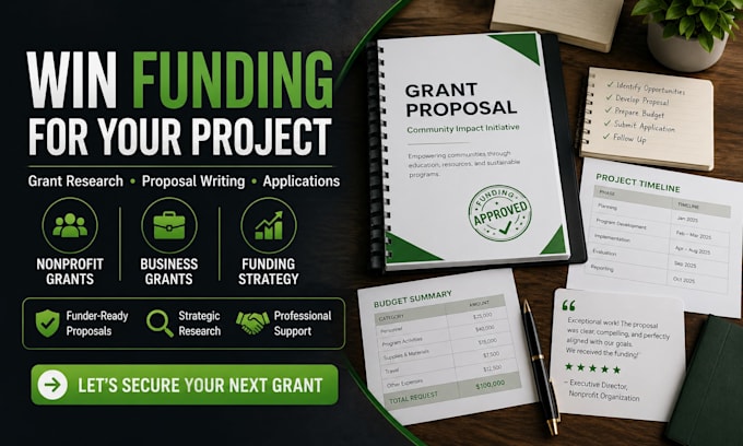 write grant proposals, research grants, and support grant applications