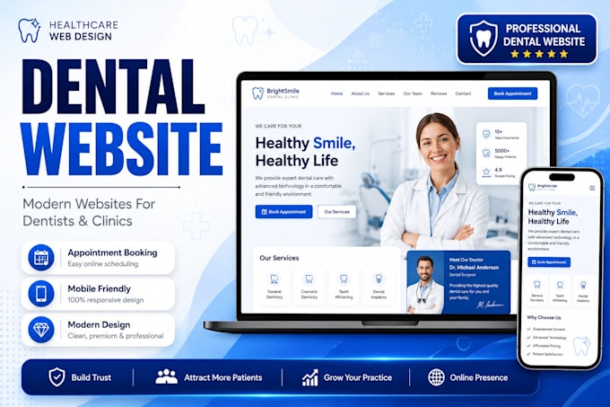 design dental website, healthcare medical clinic website