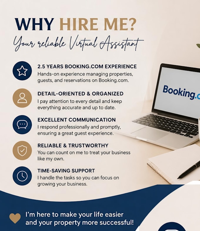 be virtual assistant for booking com profile