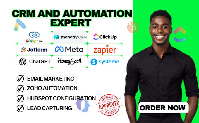 setup hubspot email SMS zoho make automation reminder system follow up workflow