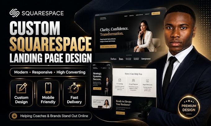 build a custom high converting squarespace landing page for coaches