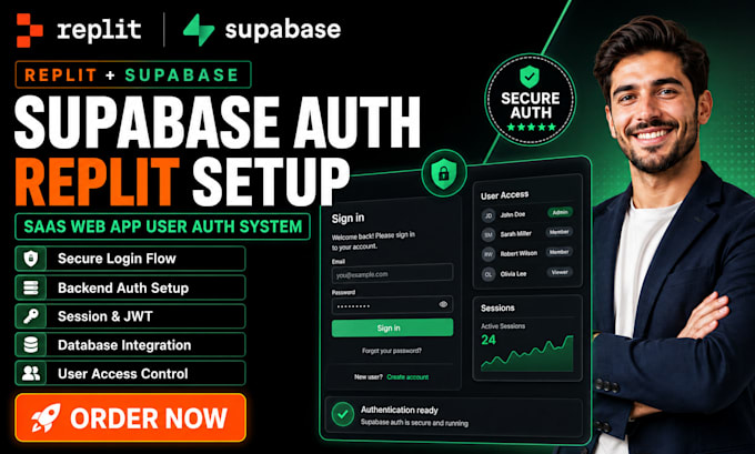 setup replit supabase authentication for saas web app backend user auth system