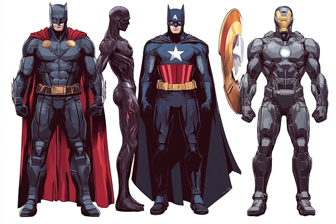 illustrate a superhero comic and marvel character