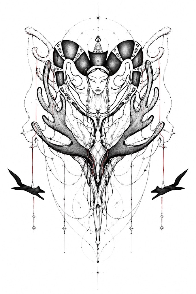 create custom dark fantasy tattoo design
