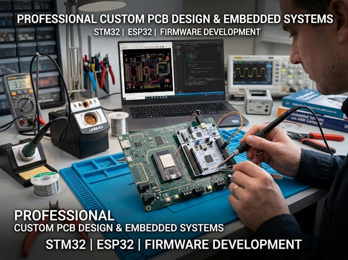 develop arduino, esp32, and arm based embedded system pcb design