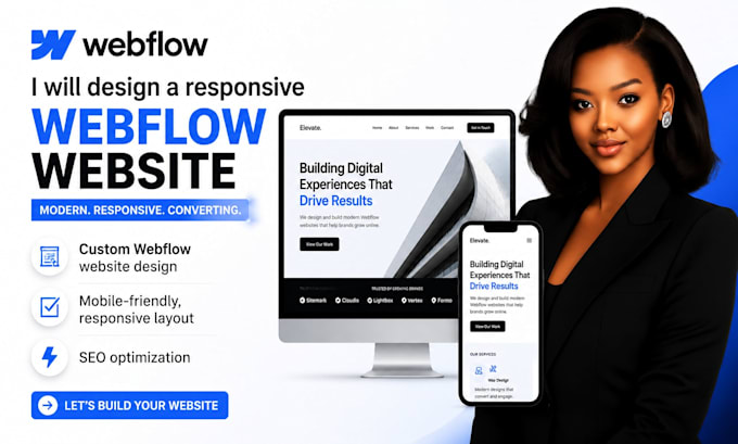 update webflow website, design or redesigning webflow website, websites building