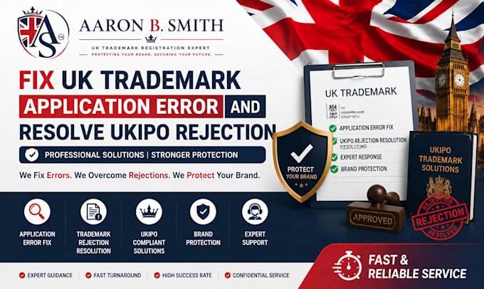 fix UK trademark application error and resolve ukipo rejection professionally