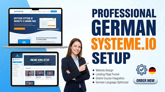 design german systeme io website systeme io landing page online course setup