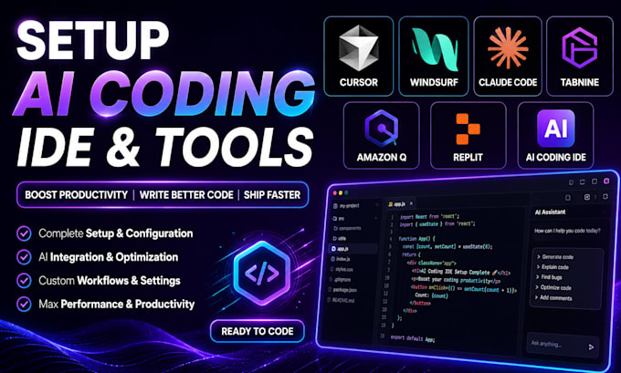 setup cursor windsurf claude code tabnine amazon q replit ai coding ide