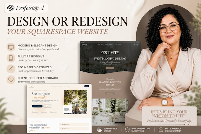 build squarespace website design or redesign squarespace website development