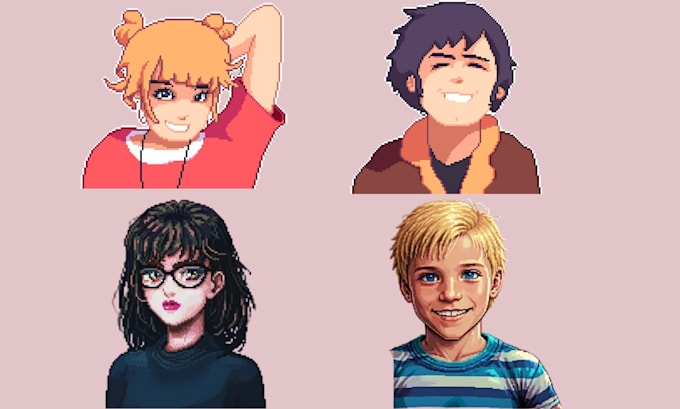create custom pixel art portrait avatar character or profile picture
