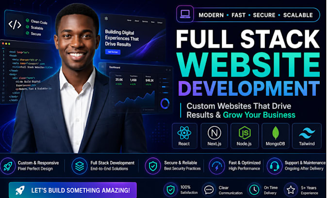 do custom website development as full stack web developer