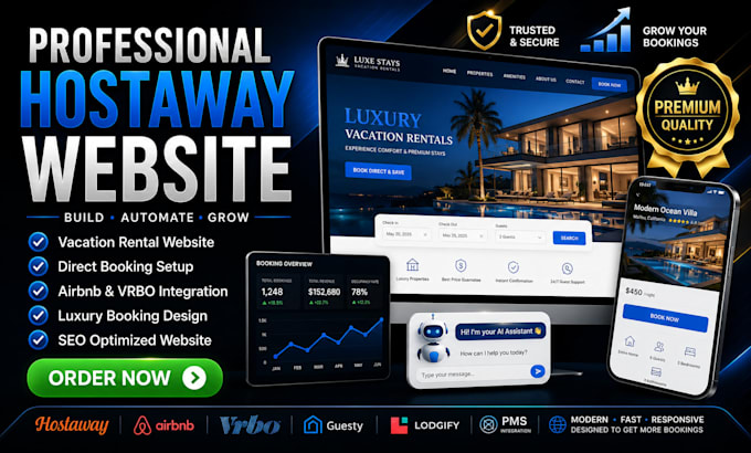 design hostaway website, hostaway, do hostaway integration, direct booking