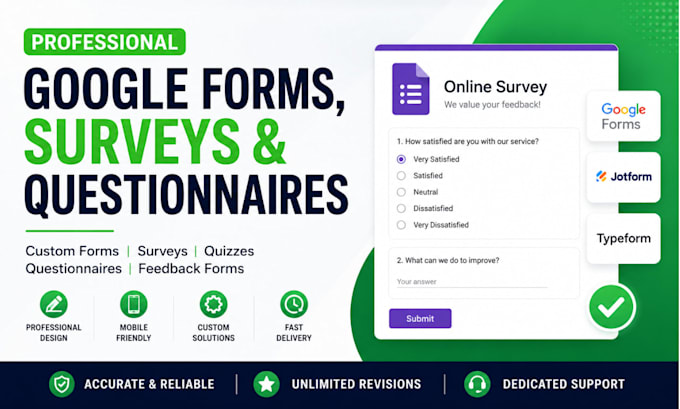 create professional google forms, surveys and questionnaires