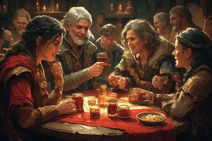 create custom dnd campaign party art for you