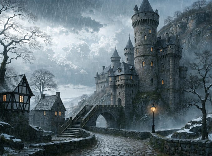 create a beautiful medieval illustration