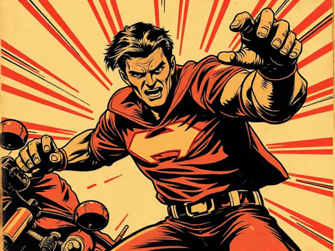 draw retro vintage comic book art