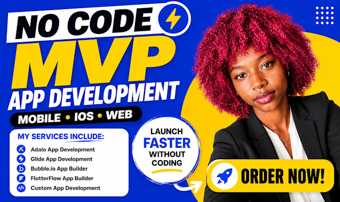 build no code app, bubble io, adalo, glide, flutterflow, lovable mvp developer