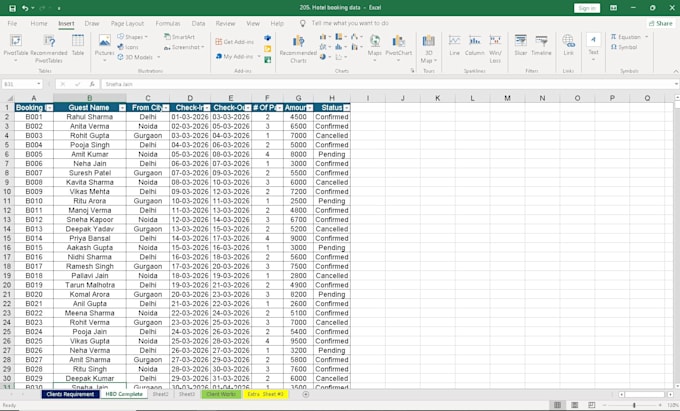 do microsoft excel ,clean, format, merge, split  and organize
