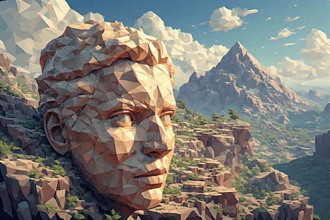 design unique geometric low poly for you