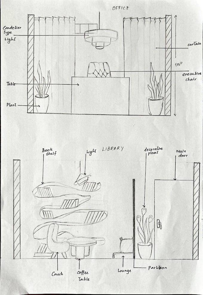 draw simple 1 point or 2 point perspective sketches by hand