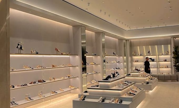 do 3d cgi retail store, shop, boutique store, jewelry store and 3d rendering